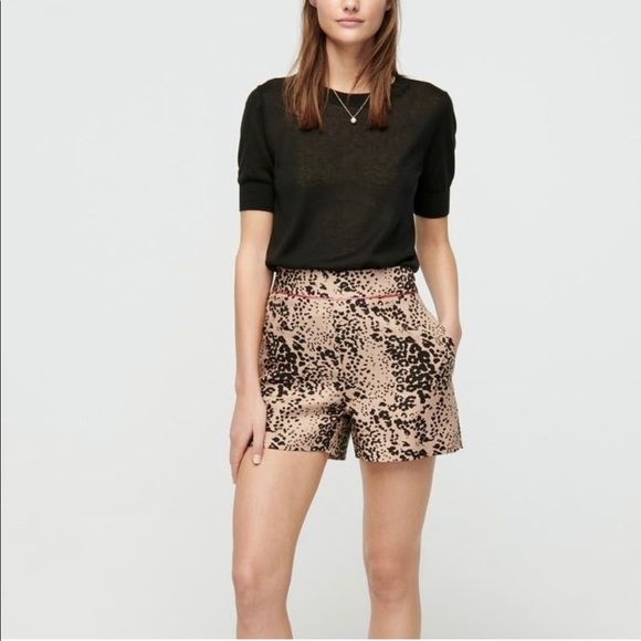 J.Crew Leopard Print High Waisted Trouser Shorts - Picture 6 of 6